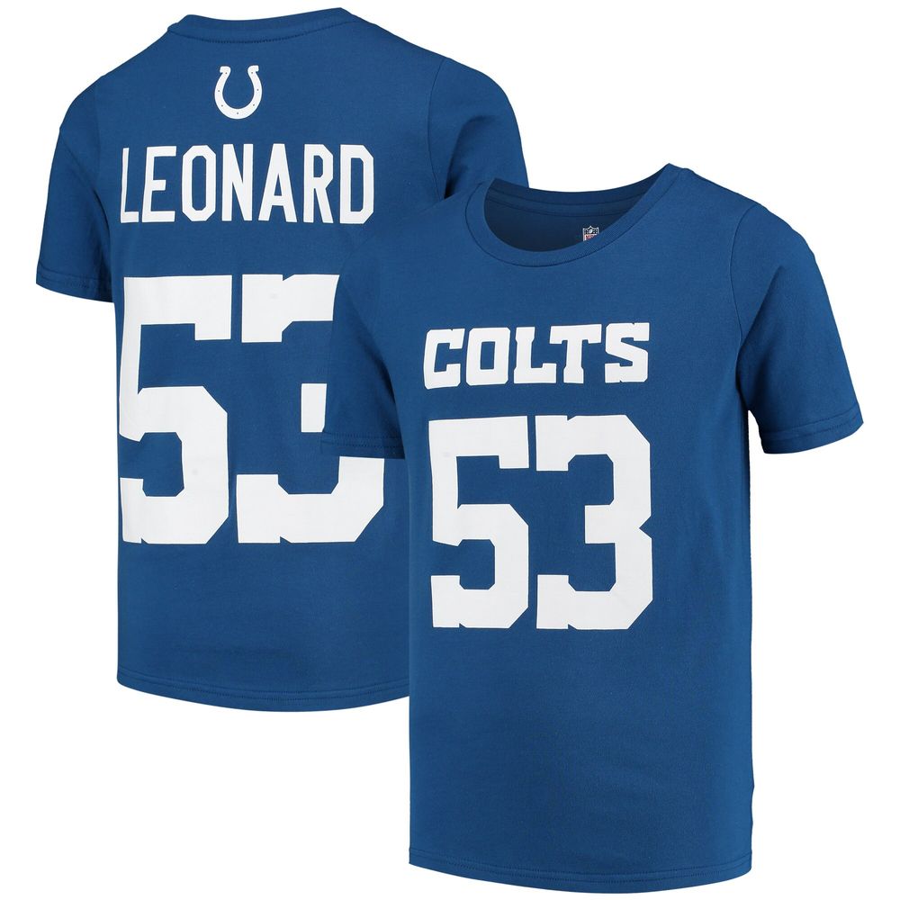 Youth Shaquille Leonard Royal Indianapolis Colts Mainliner Name & Number T-Shirt