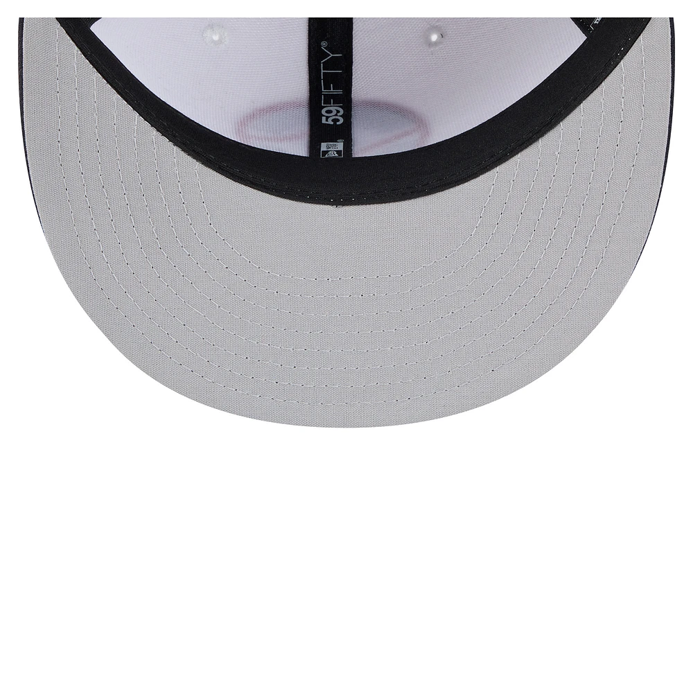 Casquette ajustée 59FIFTY pour homme New Era, collection authentique des Indianapolis Indians, blanc/bleu marine