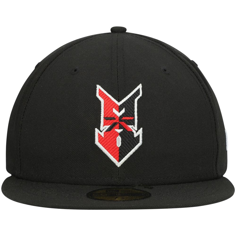 Men's New Era Black Indianapolis Indians Authentic Collection Road 59FIFTY Fitted Hat