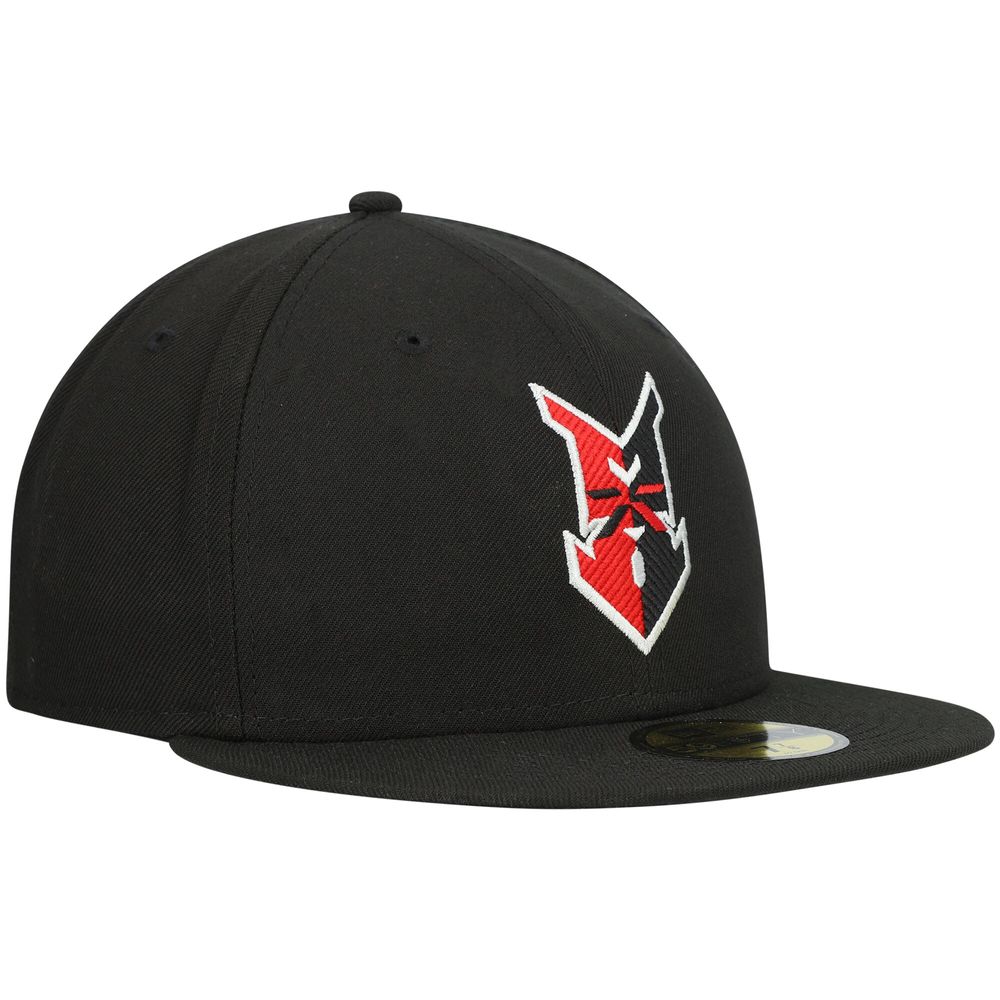 Men's New Era Black Indianapolis Indians Authentic Collection Road 59FIFTY Fitted Hat