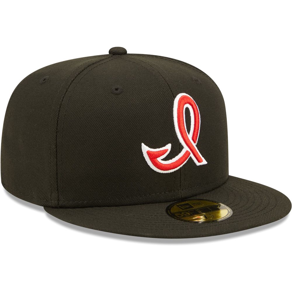 Men's New Era Black Indianapolis Indians Authentic Collection Team Alternate 59FIFTY Fitted Hat