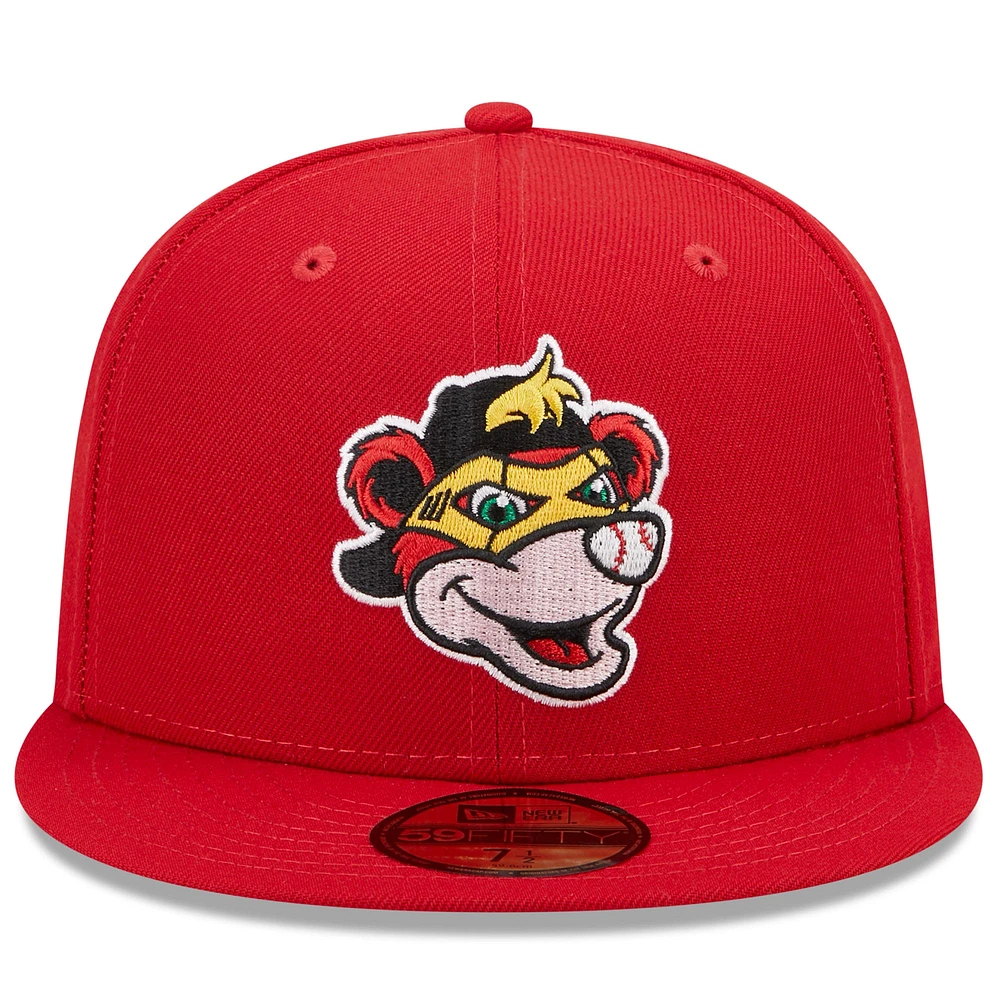 Casquette ajustée 59FIFTY Indianapolis Indians Marvel x Minor League New Era pour homme, rouge