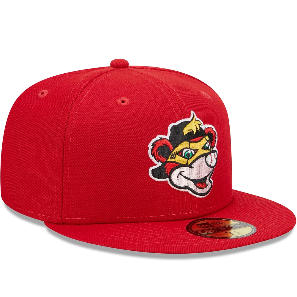 Casquette ajustée 59FIFTY Indianapolis Indians Marvel x Minor League New Era pour homme, rouge