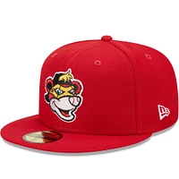 Casquette ajustée 59FIFTY Indianapolis Indians Marvel x Minor League New Era pour homme, rouge