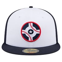 Men's New Era White Indianapolis Indians Theme Night Circle City 59FIFTY Fitted Hat