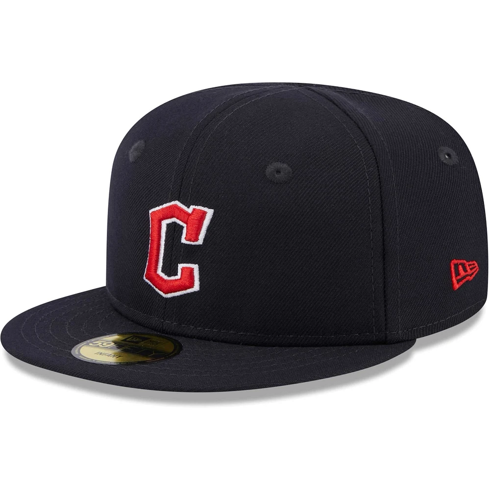 Casquette New Era bleu marine Cleveland Guardians My First 59FIFTY ajustée pour bébé