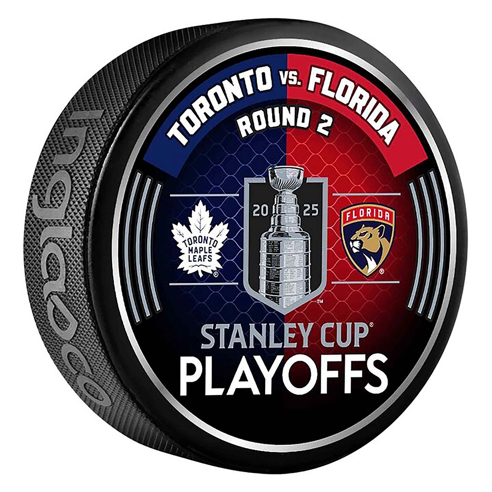 Inglasco Toronto Maple Leafs vs. Florida Panthers 2025 Stanley Cup Playoffs Second Round Dueling Match-Up Hockey Puck