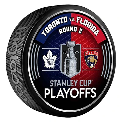 Inglasco Toronto Maple Leafs vs. Florida Panthers 2025 Stanley Cup Playoffs Second Round Dueling Match-Up Hockey Puck