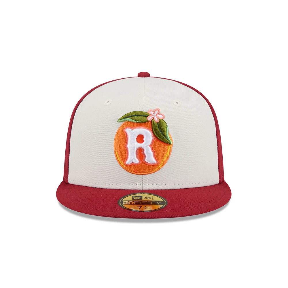 Men's New Era  Cream Inland Empire 66ers Theme Nights 59FIFTY Fitted Hat
