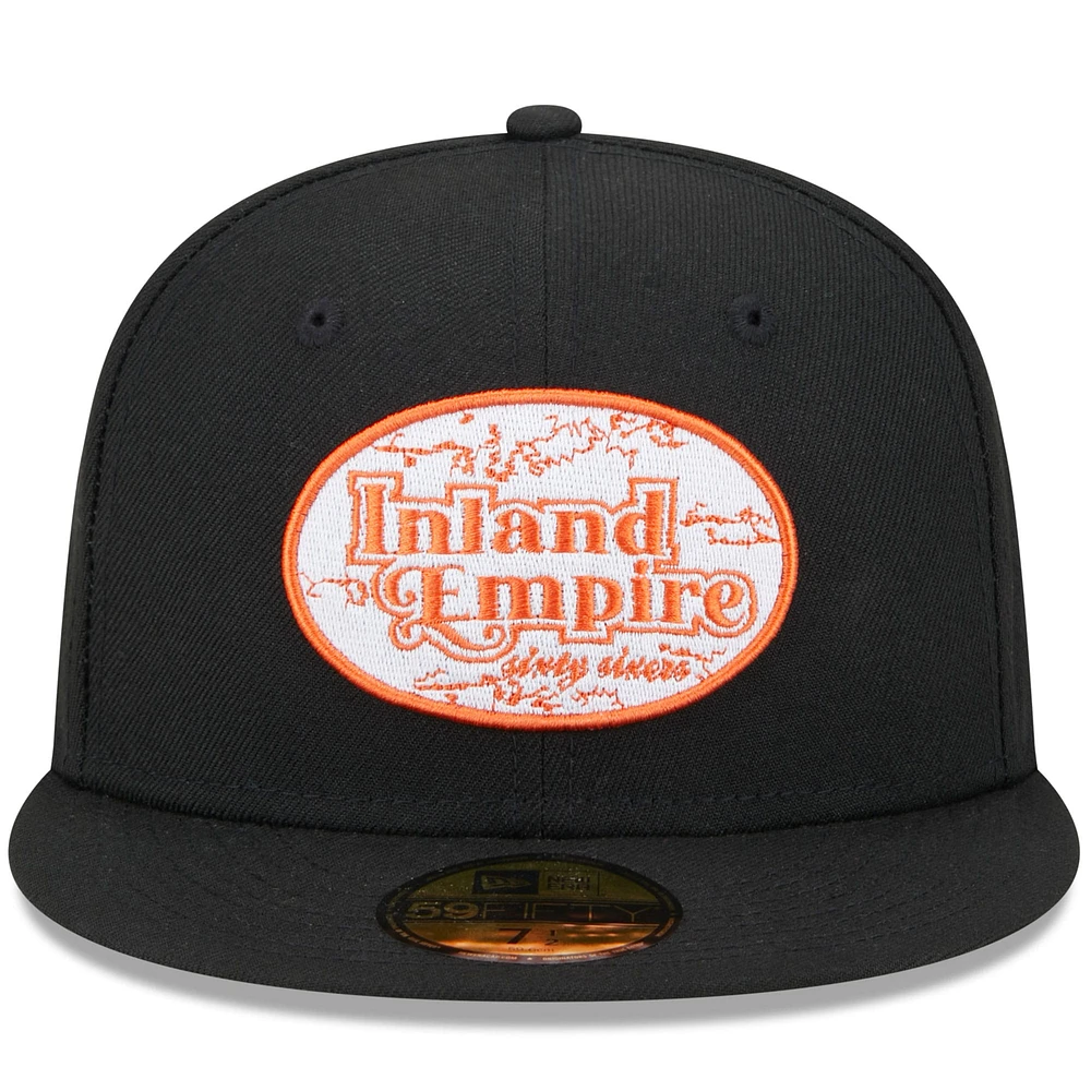 Casquette ajustée Fontana 59FIFTY pour homme New Era Inland Empire 66ers Theme Nights noire