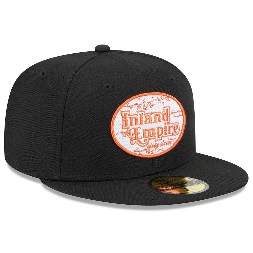 Casquette ajustée Fontana 59FIFTY pour homme New Era Inland Empire 66ers Theme Nights noire