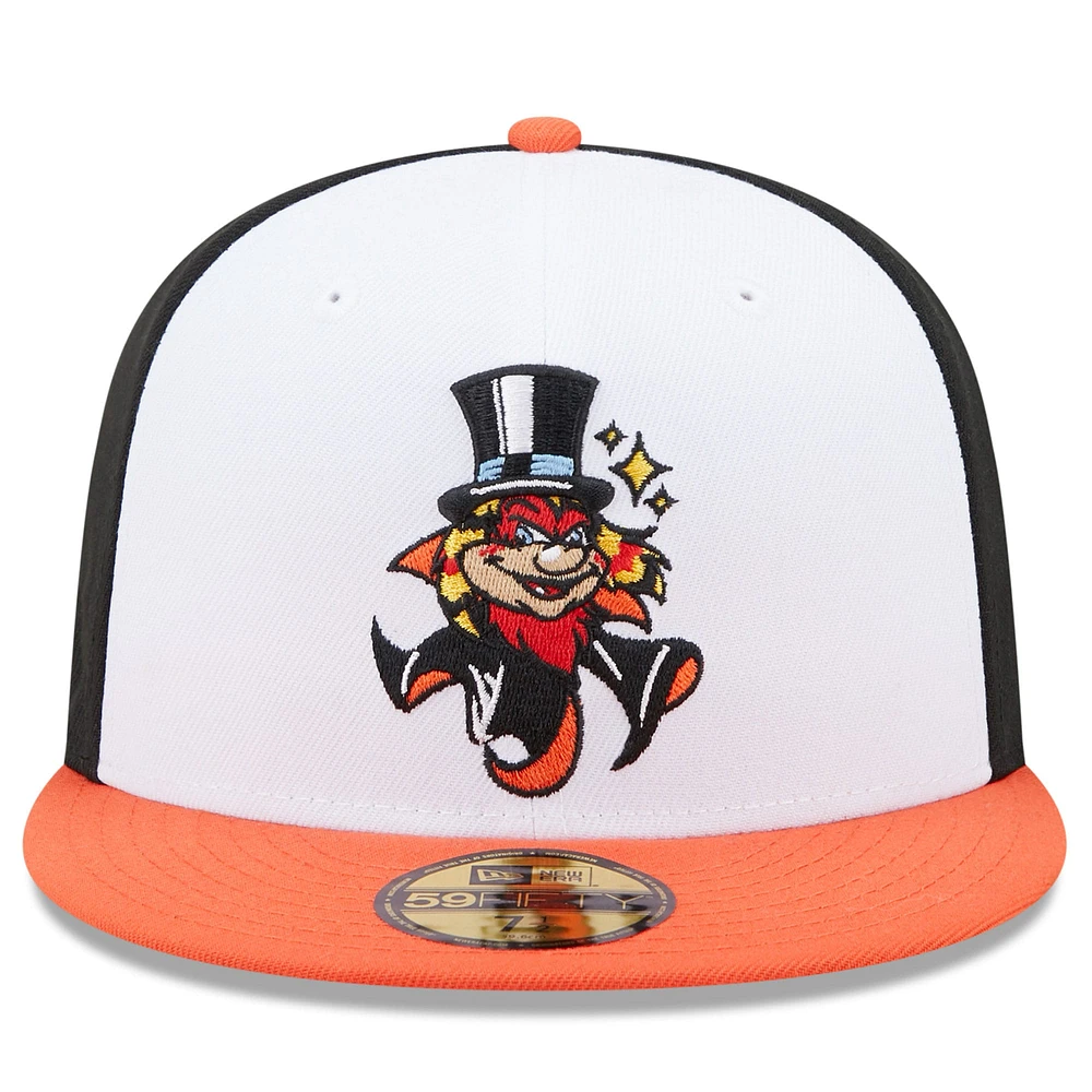 Casquette ajustée New Era Inland Empire 66ers Marvel x Minor League 59FIFTY pour homme, blanc/orange