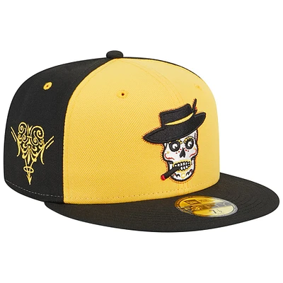 Men's New Era Yellow Inland Empire 66ers Theme Nights Pachucos  59FIFTY Fitted Hat