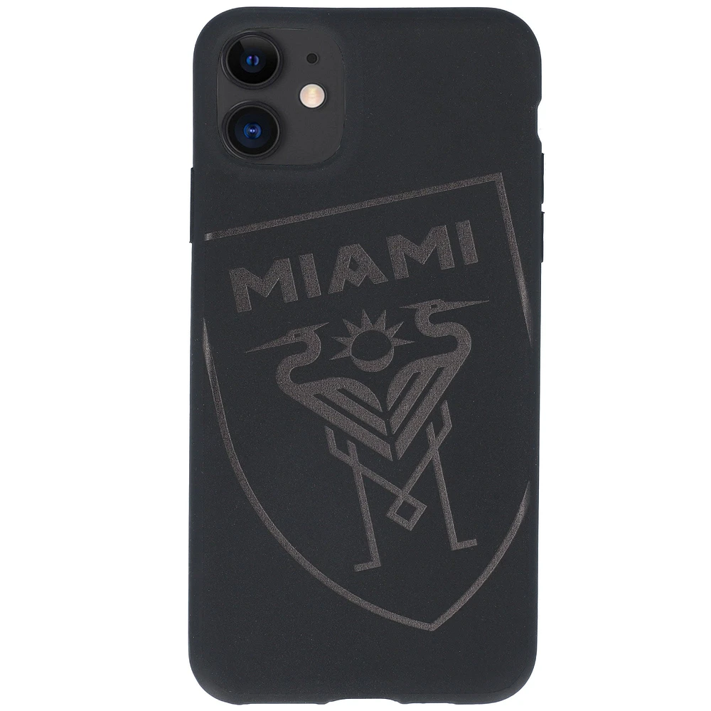 Coque noire mate pour iPhone Inter Miami CF Tilted Shield