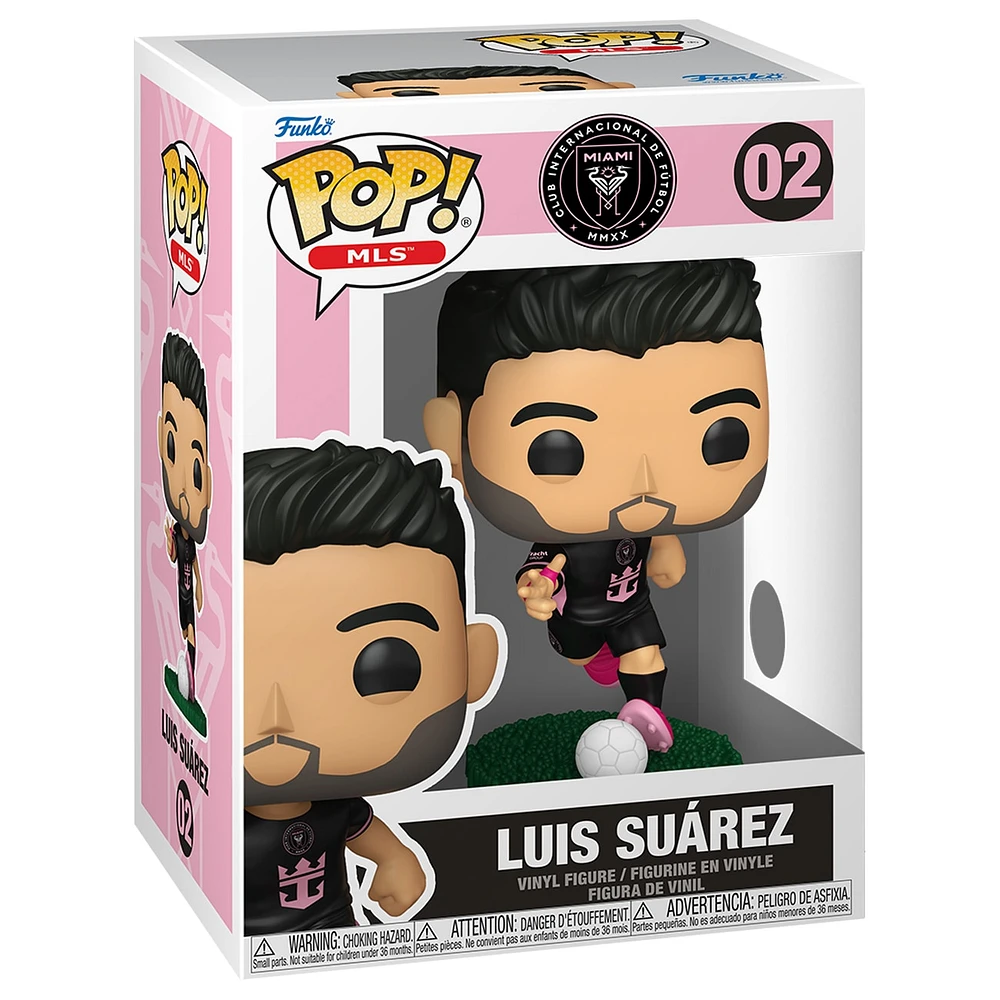 Figurine en vinyle Funko Luis Suarez Inter Miami CF #2, maillot secondaire Pop!