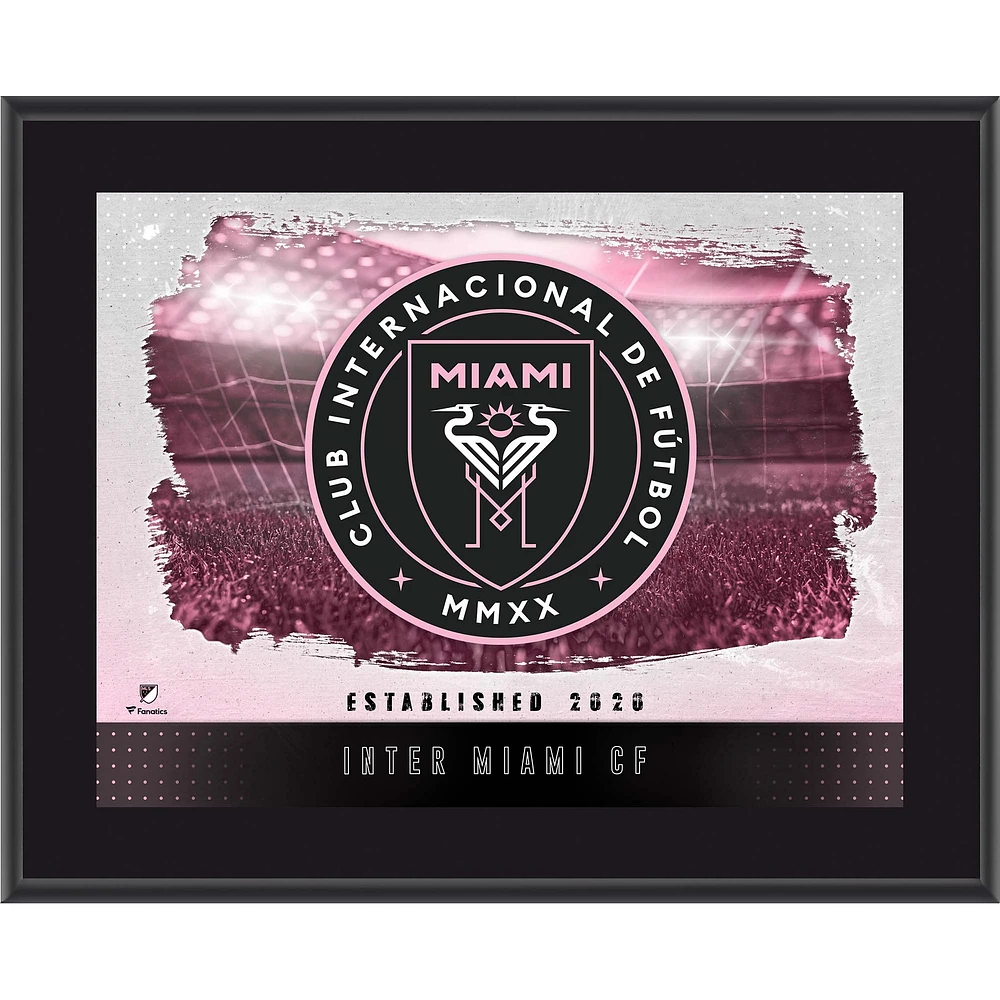 Plaque horizontale sublimée avec logo de l'équipe Inter Miami CF 10,5" x 13"