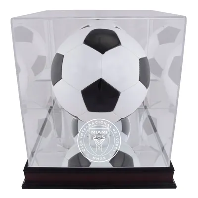 Inter Miami CF Fanatics Authentic Mahogany Team Logo Soccer Ball Display Case