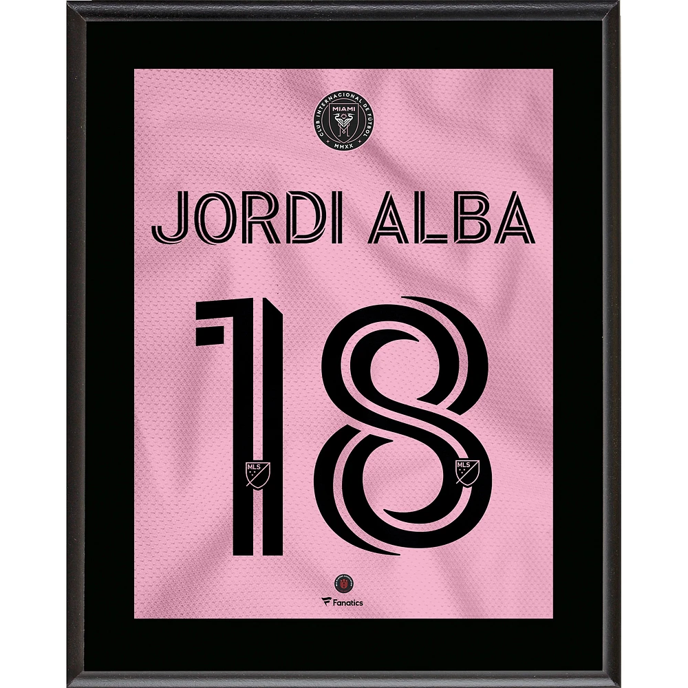 Plaque sublimée Jordi Alba Ramos Inter Miami CF 10,5" x 13" Heart Beat Jersey Style #18