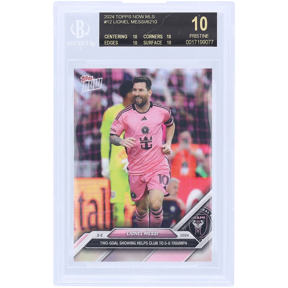 Lionel Messi Inter Miami CF 2024 Topps Now Black Label #12 BGS Authenticated 10 Card - 10,10,10,10 Subgrades