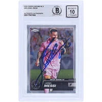 Lionel Messi Inter Miami CF Autographed 2023 Topps Chrome MLS #58 BAS Authenticated 10 Card