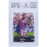 Lionel Messi Inter Miami CF Autographed 2023 Topps Chrome MLS Speckle Refractor #58 BAS Authenticated 9/10 Card