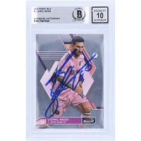 Carte autographiée Lionel Messi Inter Miami CF 2023 Topps Finest MLS #1 BAS authentifiée 10