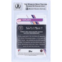 Carte autographiée Lionel Messi Inter Miami CF 2023 Topps Finest MLS #1 BAS authentifiée 10