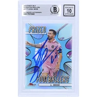 Lionel Messi Inter Miami CF autographié 2023 Topps Finest MLS Prized Footballers #PF-17 BAS Authenticated 10 Card