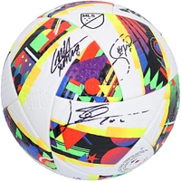 Lionel Messi, Luis Suarez & Sergio Busquets Inter Miami CF Autographed 2024 adidas MLS Match Soccer Ball