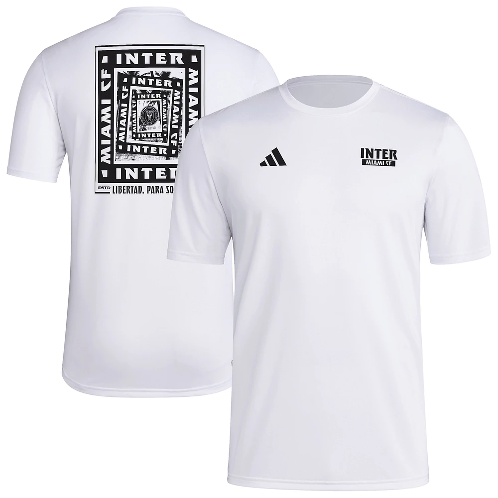 Men's adidas White Inter Miami CF Local Wrap T-Shirt