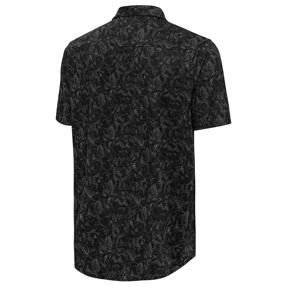 Men's Antigua  Black Inter Miami CF Lush Woven Button-Up Top