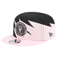 Men's New Era  Black/Light Pink Inter Miami CF Jagged 9FIFTY Snapback Hat
