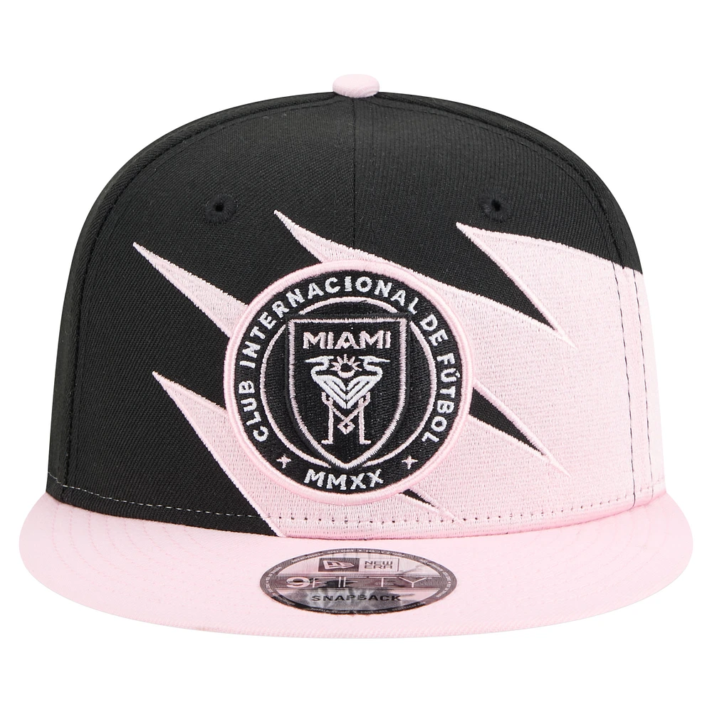 Men's New Era  Black/Light Pink Inter Miami CF Jagged 9FIFTY Snapback Hat