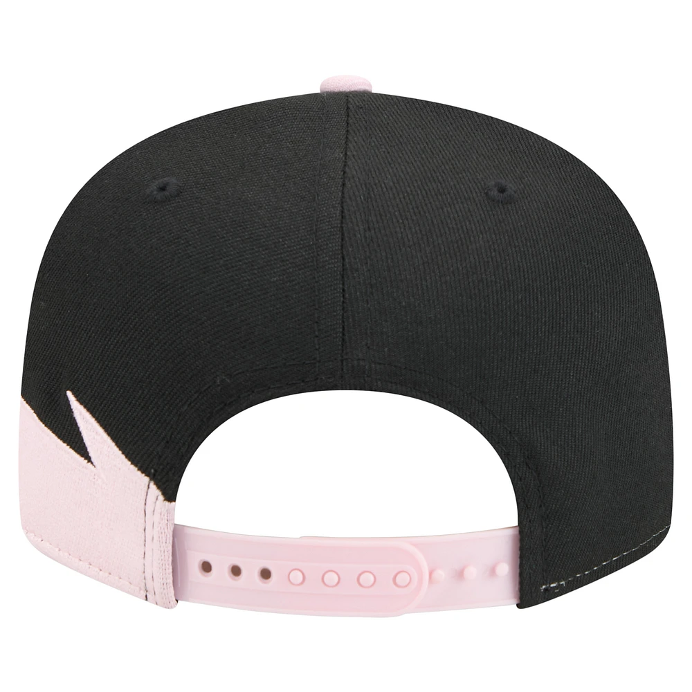 Men's New Era  Black/Light Pink Inter Miami CF Jagged 9FIFTY Snapback Hat