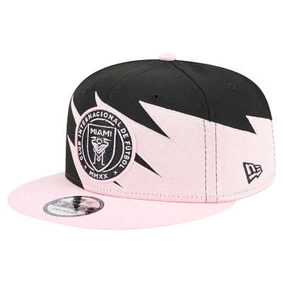 Men's New Era  Black/Light Pink Inter Miami CF Jagged 9FIFTY Snapback Hat