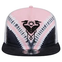 Men's New Era  Black/Light Pink Inter Miami CF Tie-Dye Adjustable Golfer Hat