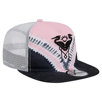 Men's New Era  Black/Light Pink Inter Miami CF Tie-Dye Adjustable Golfer Hat