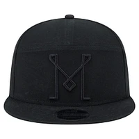 Men's New Era  Black Inter Miami CF Canvas 9FIFTY Snapback Hat