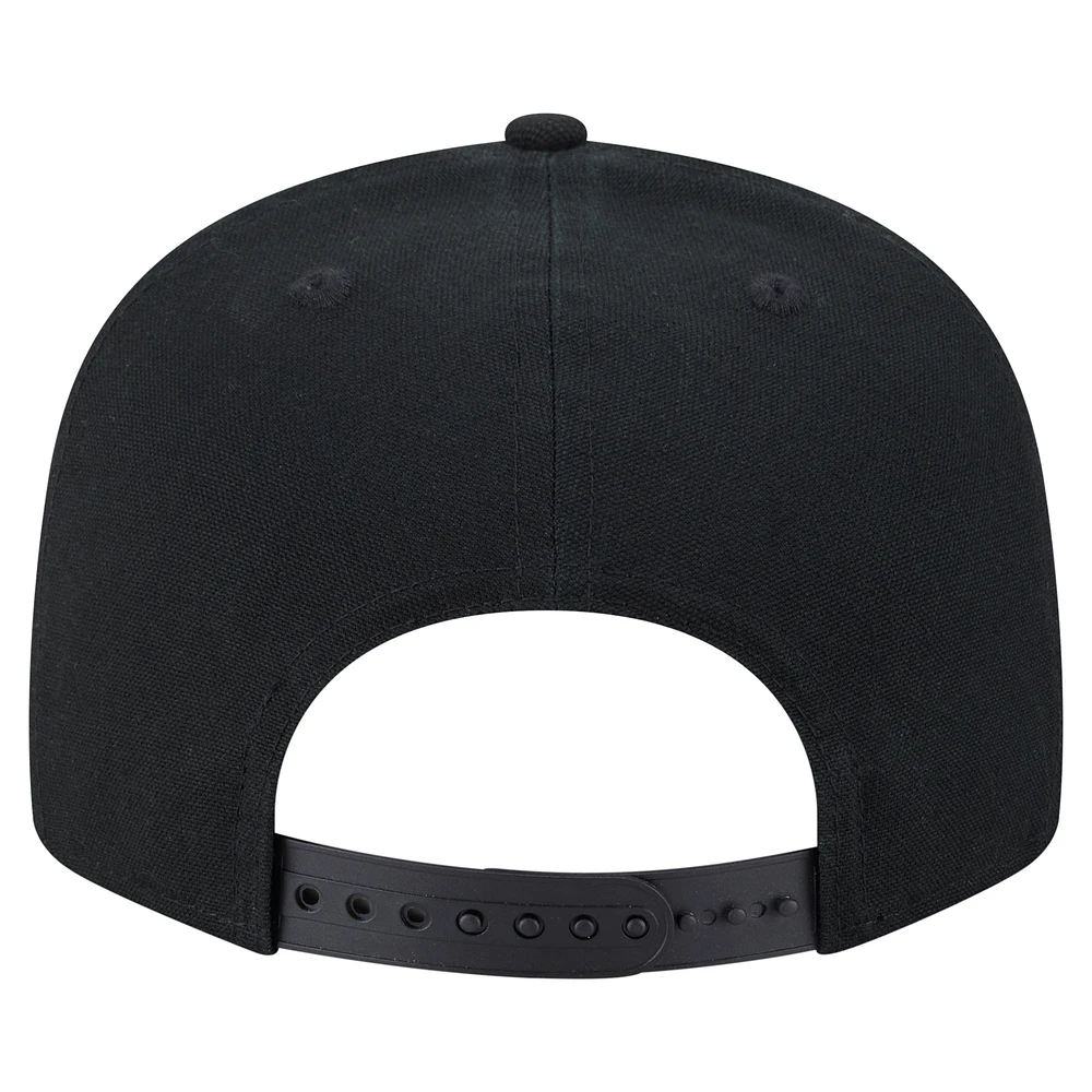 Men's New Era  Black Inter Miami CF Canvas 9FIFTY Snapback Hat