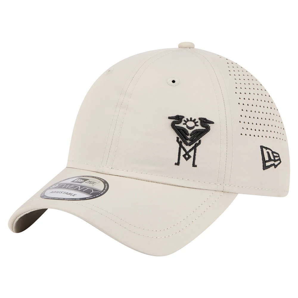 Men's New Era  Tan Inter Miami CF Active 9TWENTY Adjustable Hat