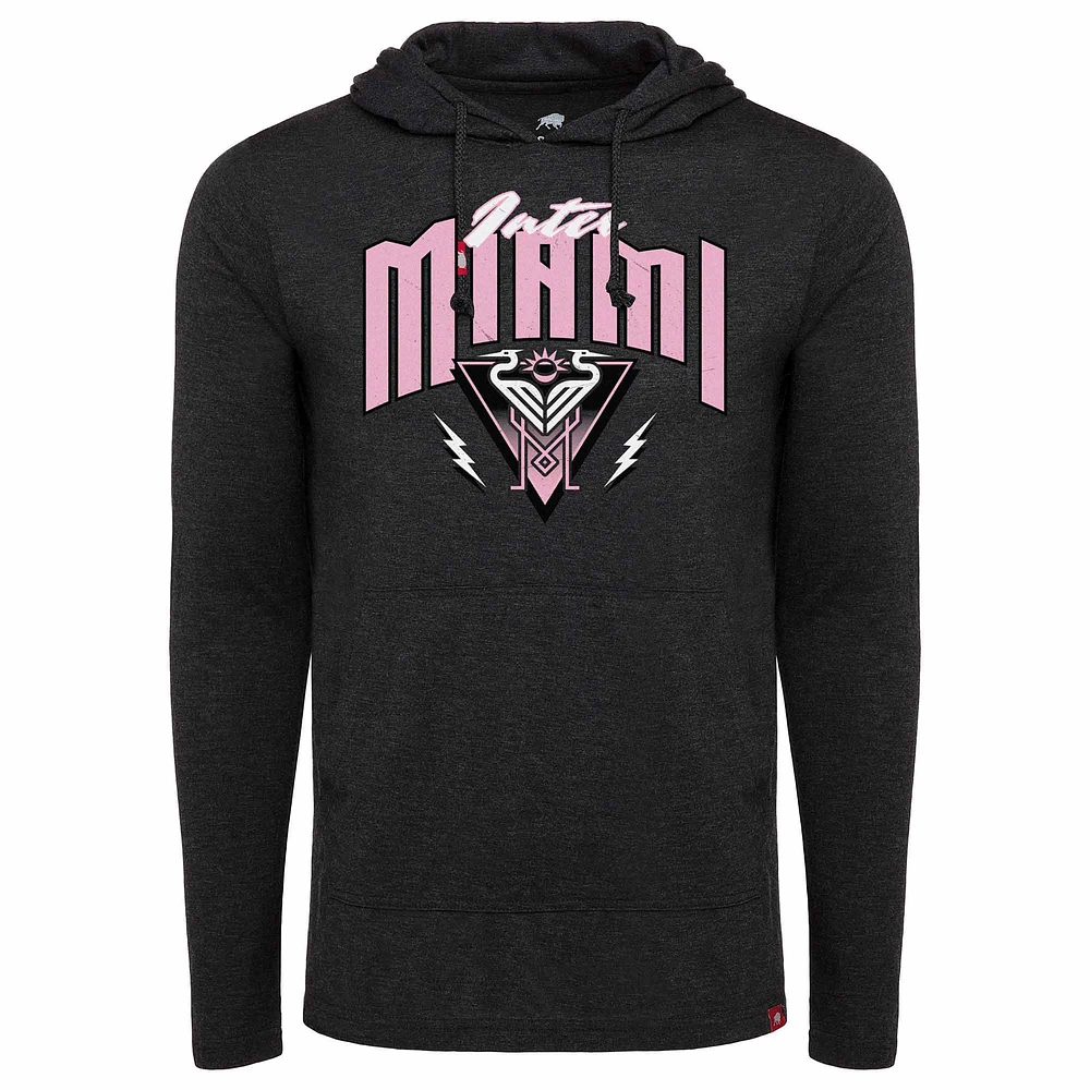 Men's Sportiqe  Black Inter Miami CF Distressed Rowan Pullover Hoodie