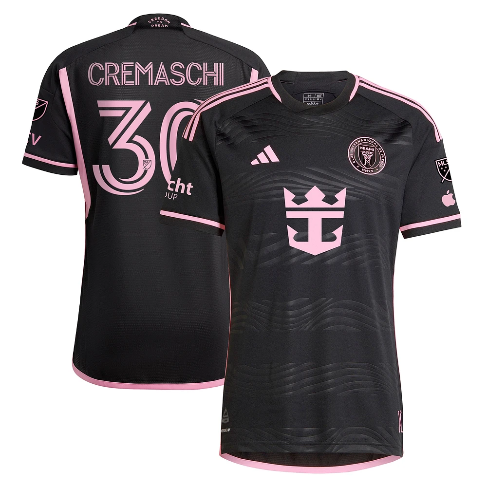 Maillot de joueur authentique adidas Benjamin Cremaschi noir Inter Miami CF 2024 La Noche pour homme