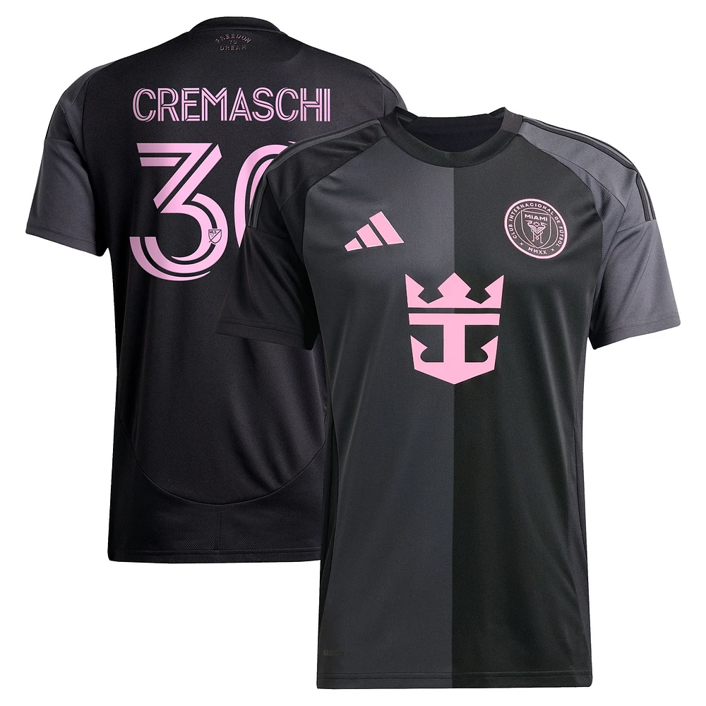 Maillot de joueur réplique adidas Benjamin Cremaschi Inter Miami CF 2025 The Fortitude Kit pour homme Noir