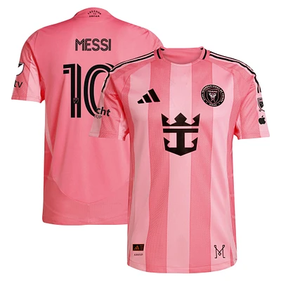 Maillot de joueur authentique Inter Miami CF 2025 Euforia rose clair Lionel Messi pour homme adidas