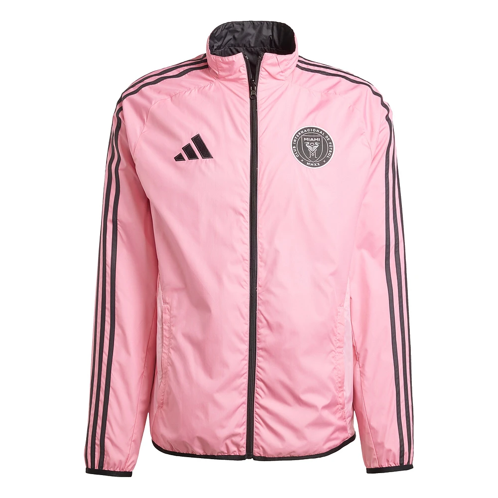 Men's adidas Pink/Black Inter Miami CF 2025 Anthem Reversible Full-Zip Jacket