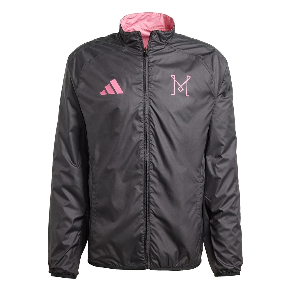 Men's adidas Pink/Black Inter Miami CF 2025 Anthem Reversible Full-Zip Jacket