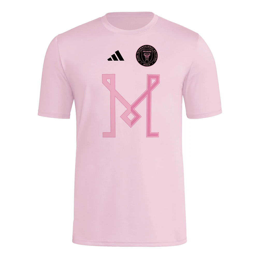 T-shirt adidas rose Inter Miami CF 2025 pour homme avec maillot Hook AEROREADY