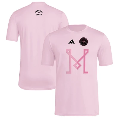 T-shirt adidas rose Inter Miami CF 2025 pour homme avec maillot Hook AEROREADY