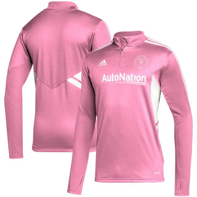 Haut d'entraînement adidas Inter Miami CF Quarter-Zip AEROREADY rose pour homme