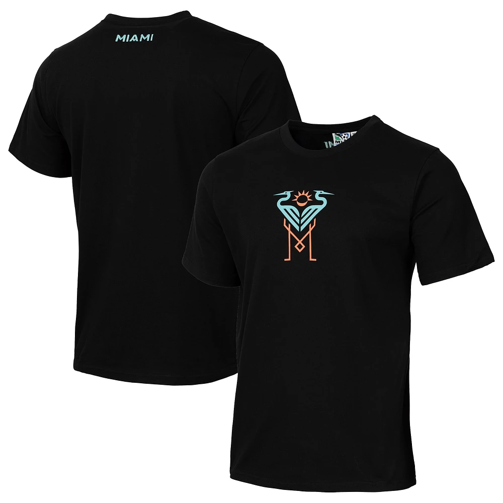 T-shirt décontracté noir Inter Miami CF Heron Heavy pour hommes